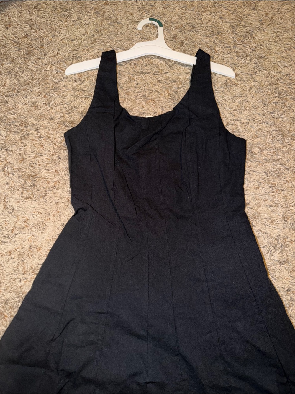 Classic Black Sleeveless A-Line Dress with pockets midi length - Picture 3 of 6